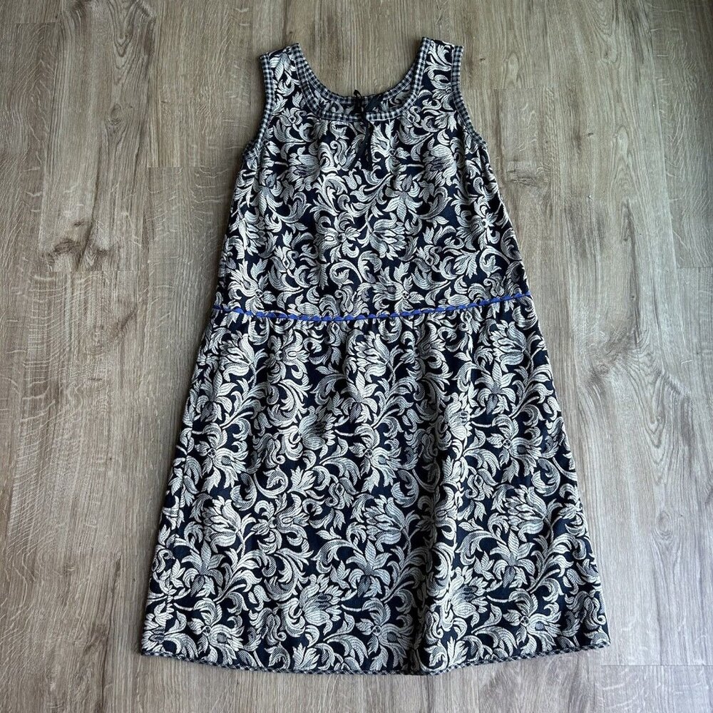 DOSA Women’s Dress Gray Blue Mini Floral Paisley Sleeveless Size 1 Large